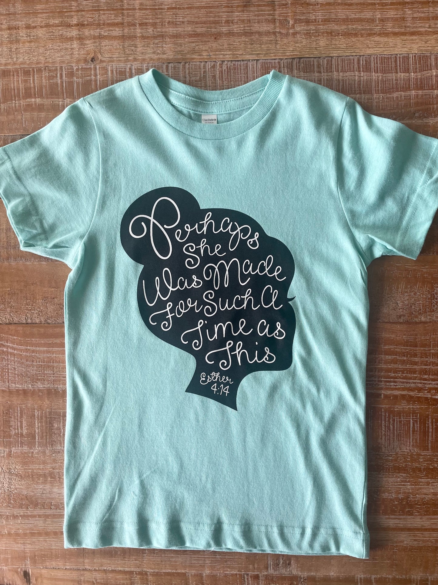 Perhaps She Was Made For Such a Time as This Teal Youth Graphic Tee