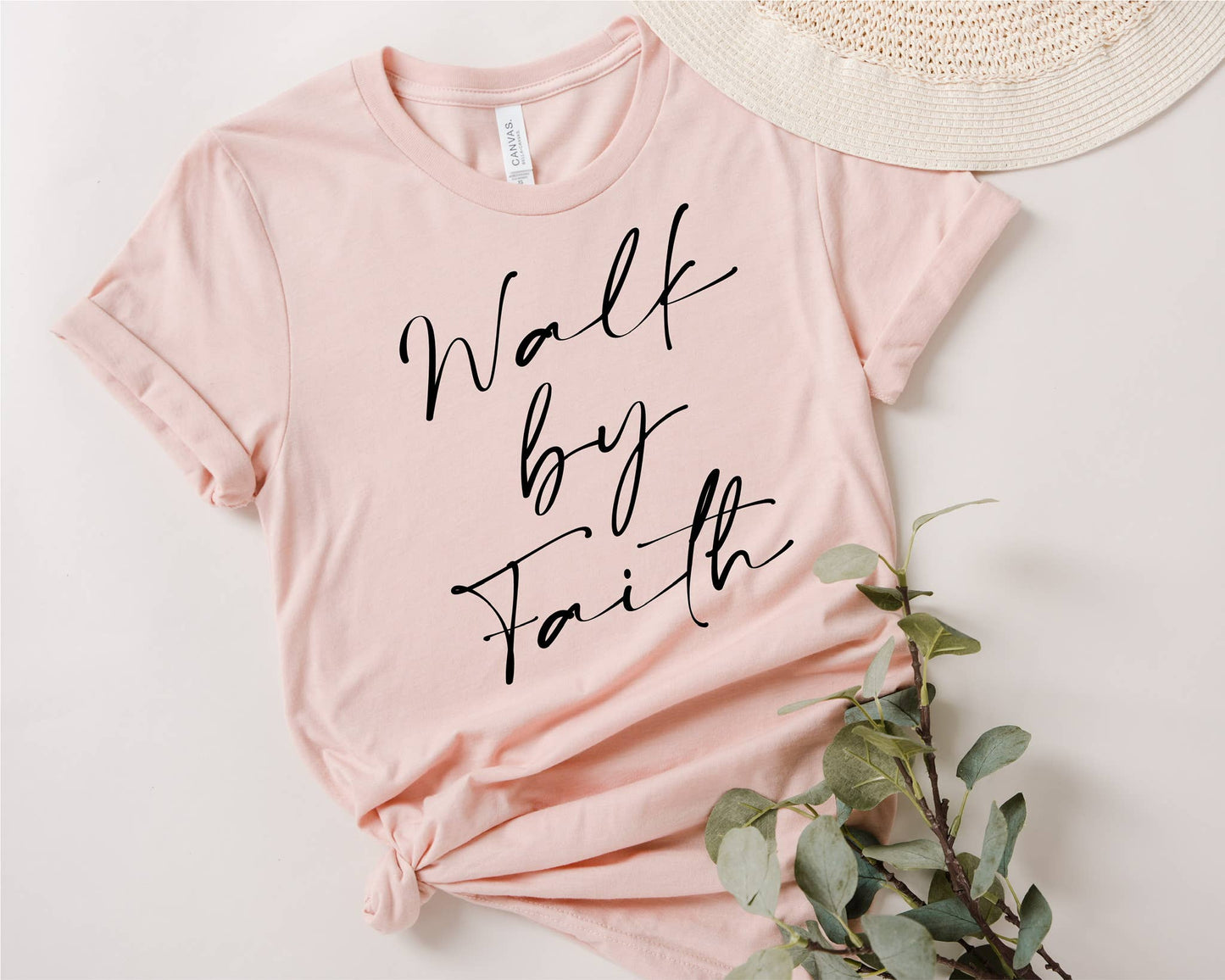 Walk by Faith Peach Graphic Tee