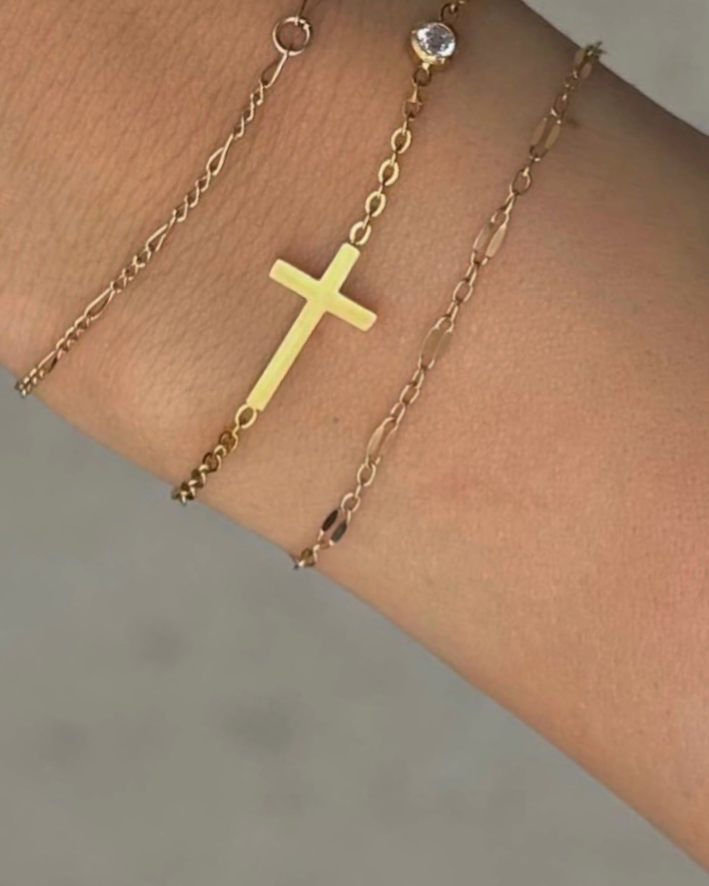 Mary Signature Cross Bracelet