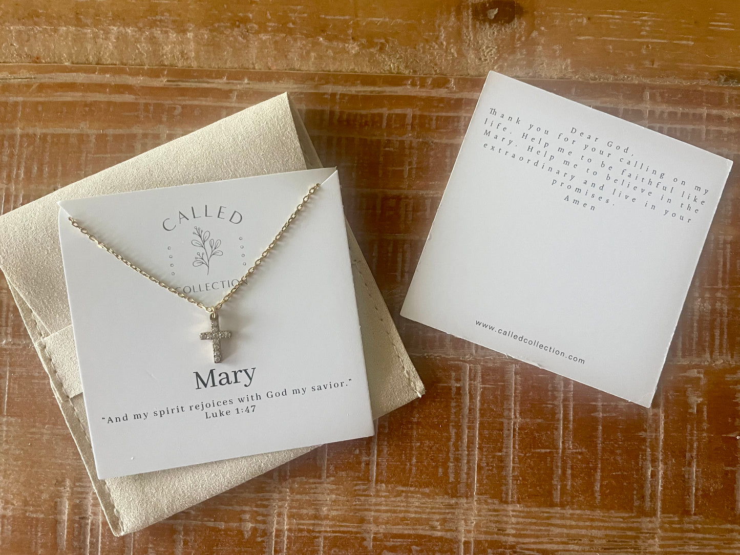 Mary {Gold} Crystal Cross Necklace