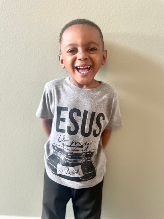 Jesus Is My Jam Gray Toddler Graphic Tee