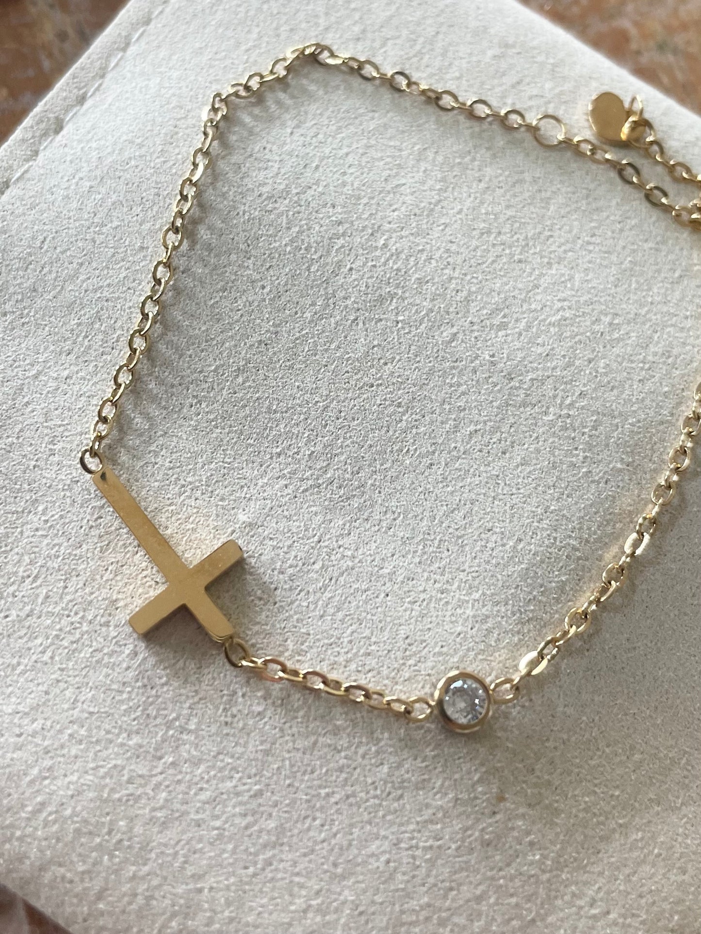 Mary Signature Cross Bracelet