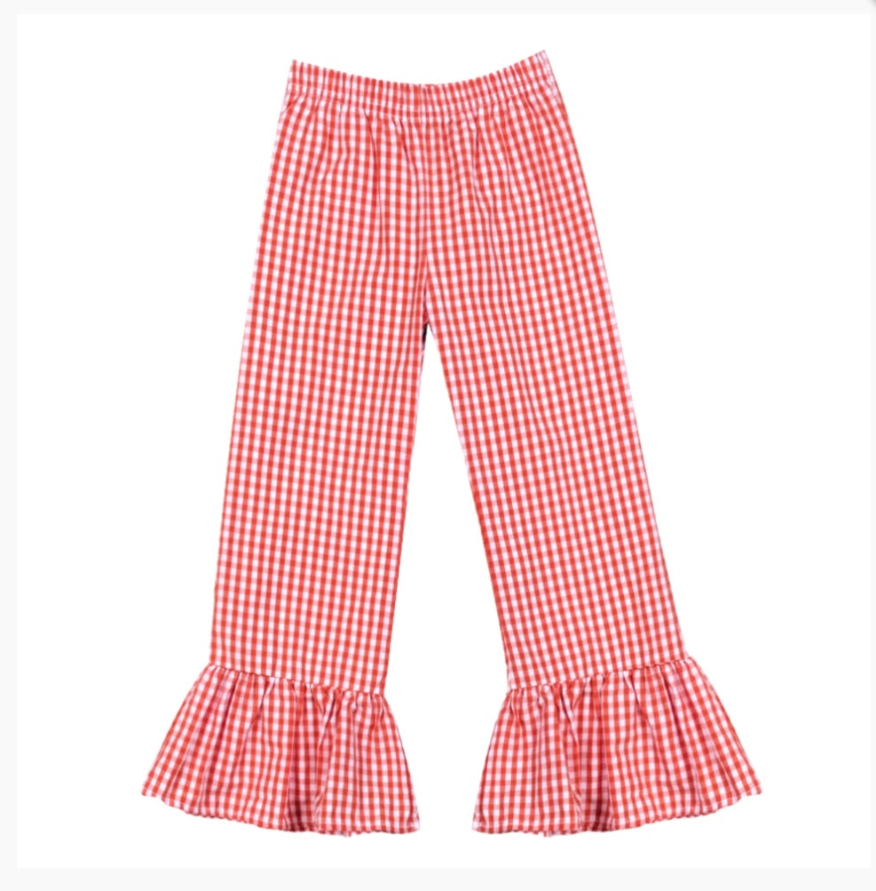 PRE-ORDER | Girl’s Gingham Ruffle Pants