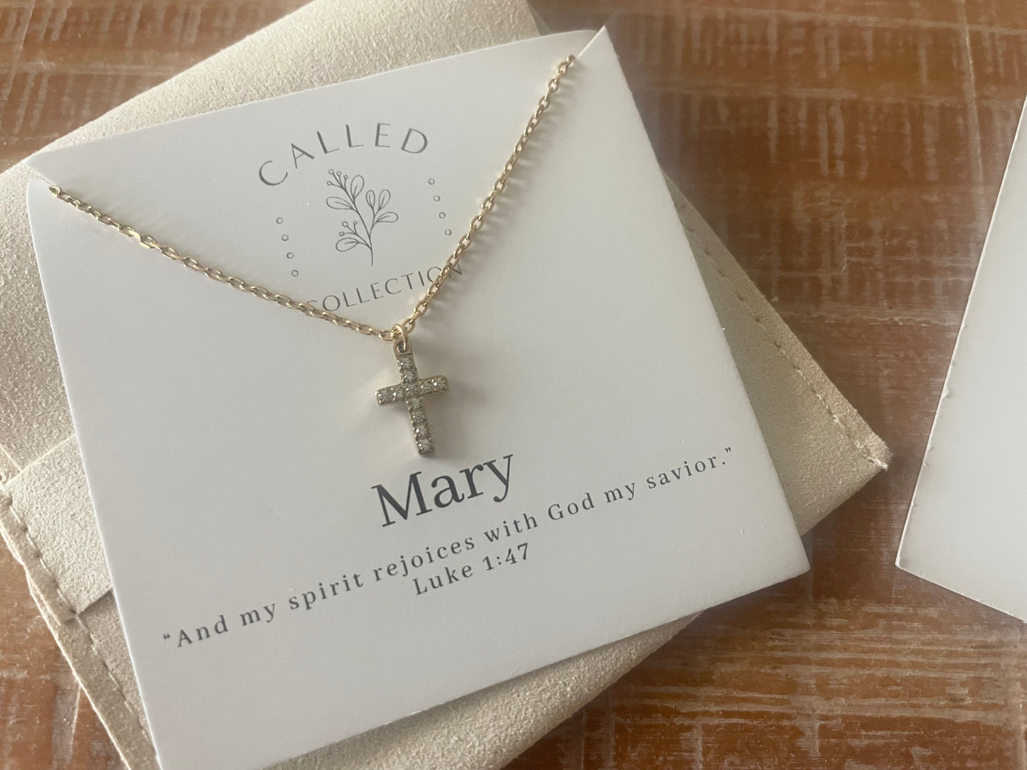 Mary {Gold} Crystal Cross Necklace