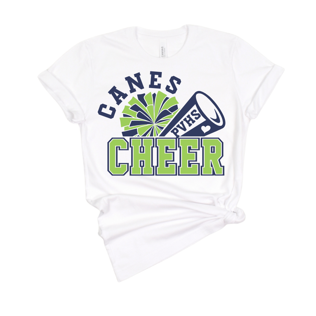 Canes Cheer White Graphic Tee