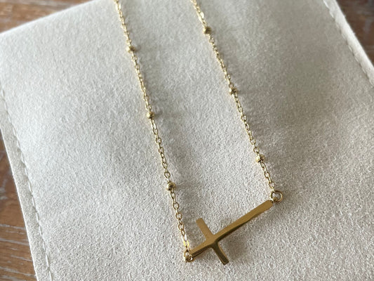 Mary Signature Cross Necklace