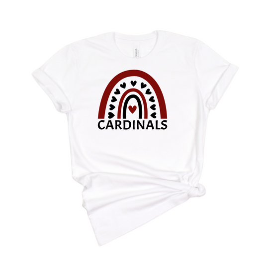 Cardinals Rainbow Hearts Graphic Tee