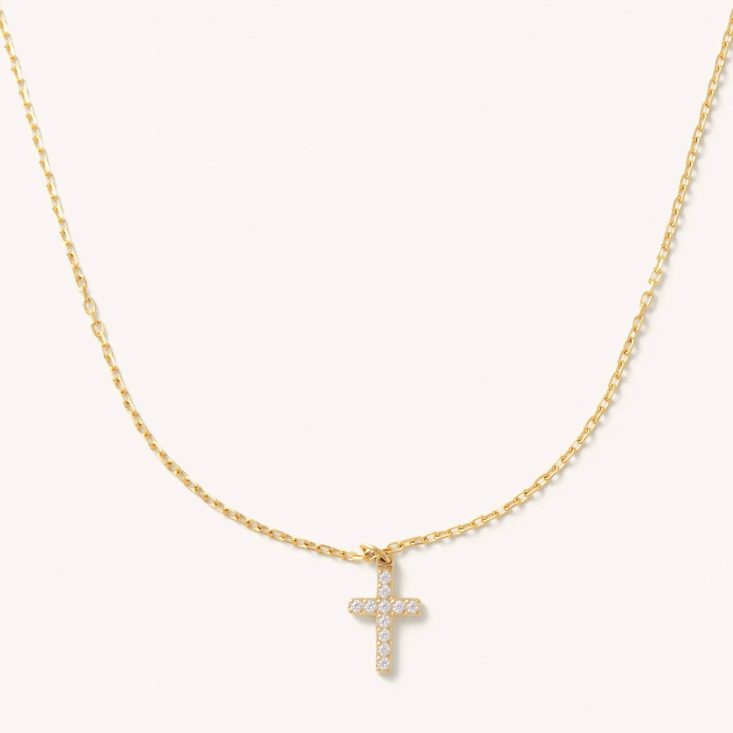 Mary {Gold} Crystal Cross Necklace